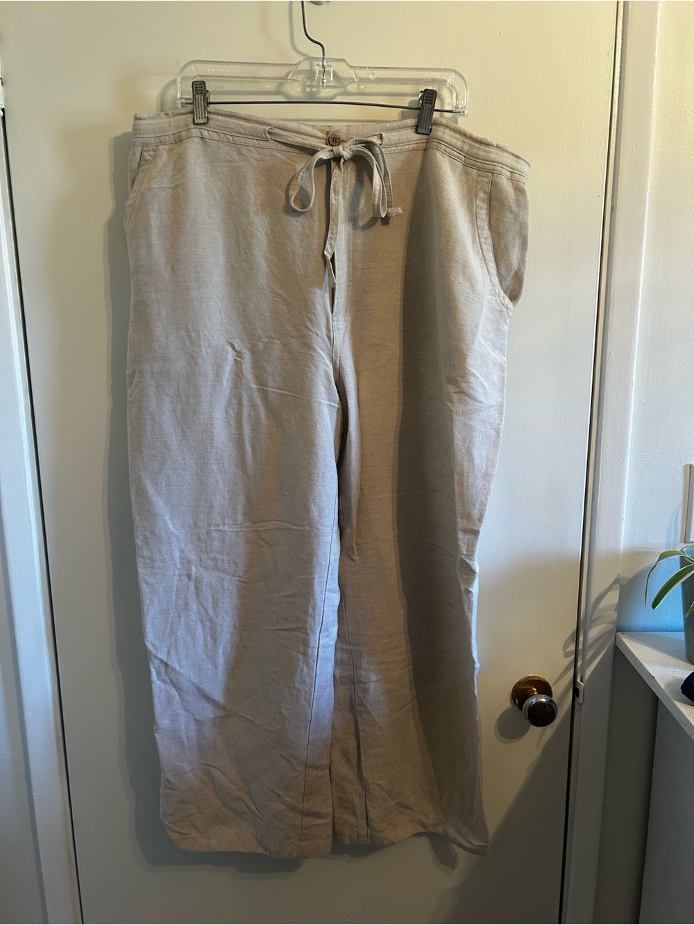 Linen-Blend Pants — Light Tany